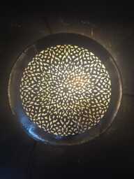 Moroccan Brass Wall Sconce - Round Decorative Lamp For Home D??cor