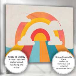 Abstract Rainbow Path Geometric Landscape Modern Canvas Wall Art Print Decor Picture Ready To Hang - thumbnail 3