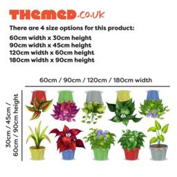 Plant Wall Sticker - Set Of 10 Potted Plants Decal Art Nature - thumbnail 3