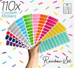 Confetti Wall Stickers Sprinkles 110 Set 11 Colours Sheets Rainbow Shaped Removable Decor Nursery Girls Bedroom Baby Room Playroom - thumbnail 1