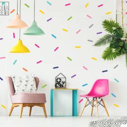 Confetti Wall Stickers Sprinkles 110 Set 11 Colours Sheets Rainbow Shaped Removable Decor Nursery Girls Bedroom Baby Room Playroom - thumbnail 2