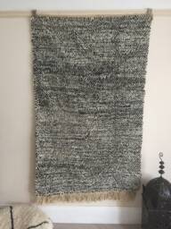 Beni Ourain Rug - Moroccan Handwoven Rug, Pure Wool, Black With Ivory/117 X 197 cm 3.83 6.46 Ft Code 110 No Return