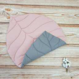 Leaf Baby Play Mat - Organic Cotton Nursery Rug Reversible Tummy Time - thumbnail 2