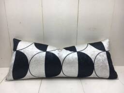 Handwoven Silk Blend Lumbar Pillow Cover, Modern Geometric Cushion - 10x24