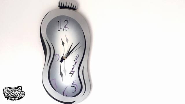 Dropping - Handmade Surreal Melting Clock, Wall Home Decor - image 1