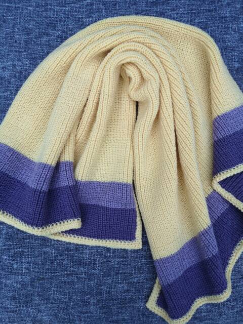 Baby Blanket, Handknit Blanket, Wool Plaid, Newborn Gift - image 1