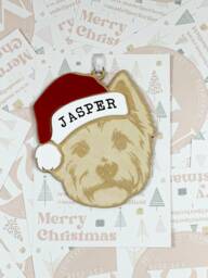 Personalised Westie Christmas Ornament - Dog Bauble, Wood & Acrylic - thumbnail 1