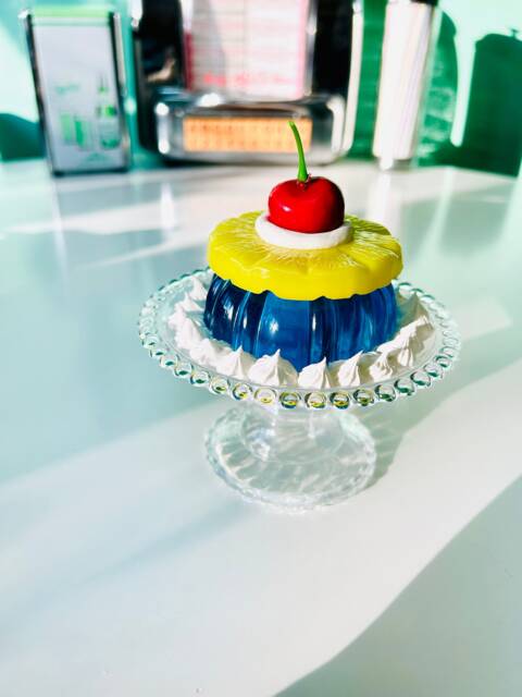 Pineapple Hurricane Mini Colorful Jelly Cake Fake Food Dopamine Decor Quirky Funky Kitschy Retro Pop Art - image 1