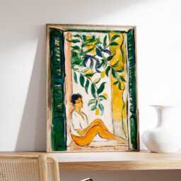 Woman By The Green Window Poster, Modern Impressionist Wall Art Print, Elegant Figurative Decor, Fine For Living Room, Abstract Painting - thumbnail 2