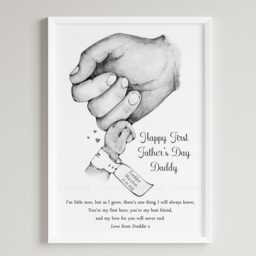 Personalised First Father's Day Daddy's Print Fist Hands One Child Only Unframed - thumbnail 2