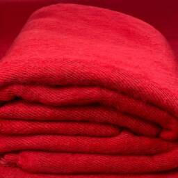 Handmade Red Yak Wool Blanket Oversized Meditation Shawl Wrap - thumbnail 4