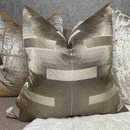 John Lewis & Partners Lawson Fabric Geometric Gold Cushion Cover Art Deco Greek Designer High Quality Handmade - thumbnail 4