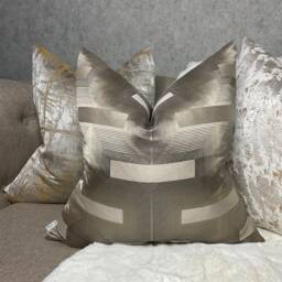 John Lewis & Partners Lawson Fabric Geometric Gold Cushion Cover Art Deco Greek Designer High Quality Handmade