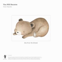 Sleepy Bear Fabric Wall Sticker - Removable & Reusable - thumbnail 3
