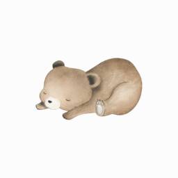 Sleepy Bear Fabric Wall Sticker - Removable & Reusable - thumbnail 1
