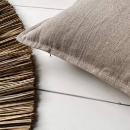 Flanged Washed Linen Pillow Case in Natural Linen/Cushion Cover With Flanged Border/Edged Border Decorative - thumbnail 4