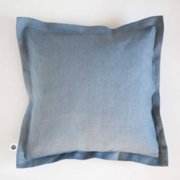 Light Blue Linen Pillow Cover - Handmade Throw Cover, Custom Size, Natural Cushion - thumbnail 2