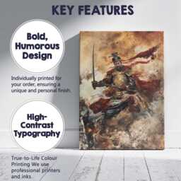 Legendary Chinese Warrior With Sword Dynamic Battle Painting Canvas Wall Art Print Decor Picture Ready To Hang - thumbnail 2