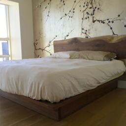 Platform Storage Bed With Live Edge Headboard - thumbnail 3