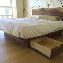 Platform Storage Bed With Live Edge Headboard - thumbnail 2