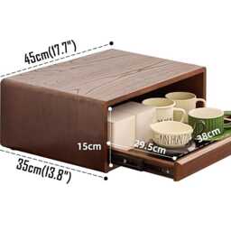 Solid Ash Wood Modern Coffee Capsule Tea Sachet Holder, Coffee Bar Machine Maker Stand, Pod Drawer, Kitchen Countertop - thumbnail 4