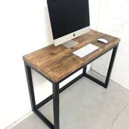 Reclaimed Wood Rustic Office Desk Steel Industrial - thumbnail 3