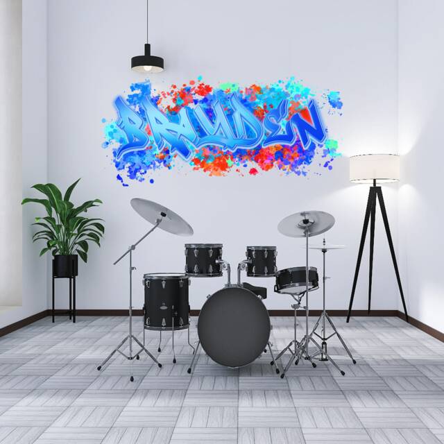 Personalized Graffiti Wall Stickers Custom Name Teenagers, Children's Room Decorations Removable Decal Home Decor Art - image 1