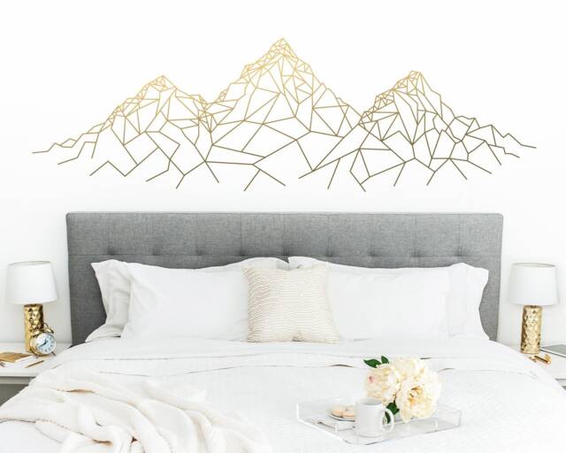 Geometric Mountain Wall Decal - Decal, Mountains Nursery, Gift For Him, Man Gift, Guy Friend Boyfriend - image 1