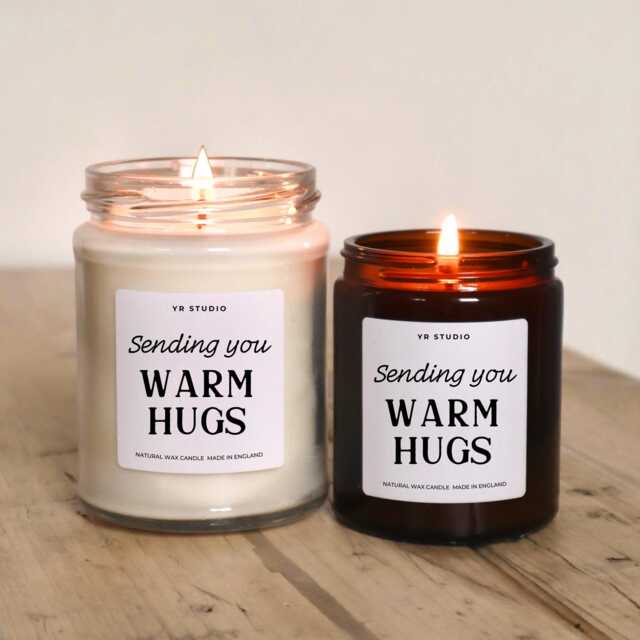 Sending You Warm Hugs Gift Candle, Thinking Of You, Condolence Gift, Bereavement Keepsake, You Candle, Remember Candle - image 1
