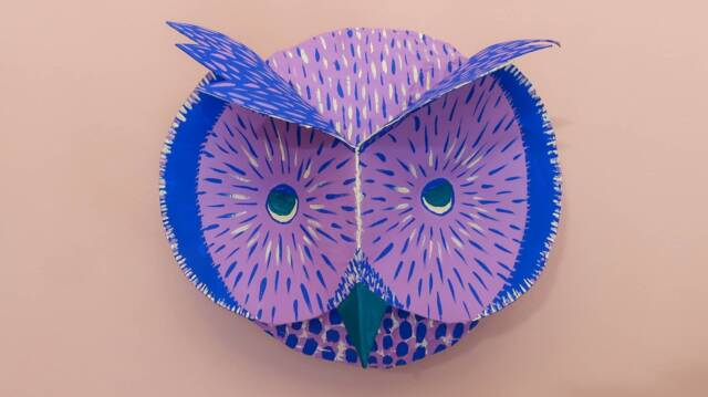 Paper M??ch?? Owl Head, Rosa - image 1