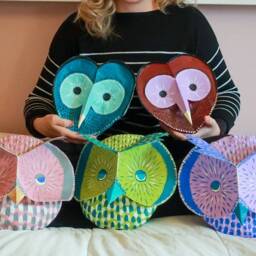 Paper M??ch?? Owl Head, Rosa - thumbnail 4