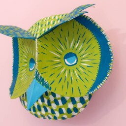 Paper M??ch?? Owl Head, Rosa - thumbnail 2