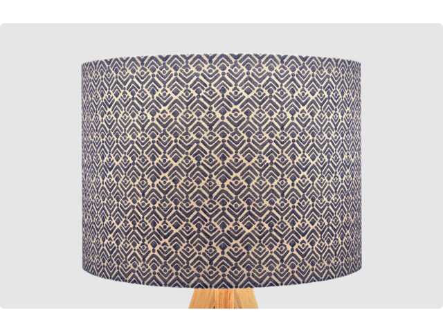 Blue Navy Beige Geometric Lampshade, Table Floor Lamp/Ceiling Pendant, Small Medium Large, 15cm 20cm 25cm 30cm 35cm 40cm, Drum Light Shade - image 1