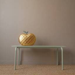 Apple Cushion Decoration For Children's Room Handmade Quilted Fabric Gold Cork - thumbnail 2