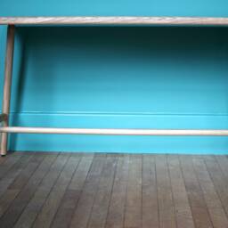 Custom Made Solid European Oak Braced Legged Dining Table Scandi Inspired Furniture - thumbnail 3