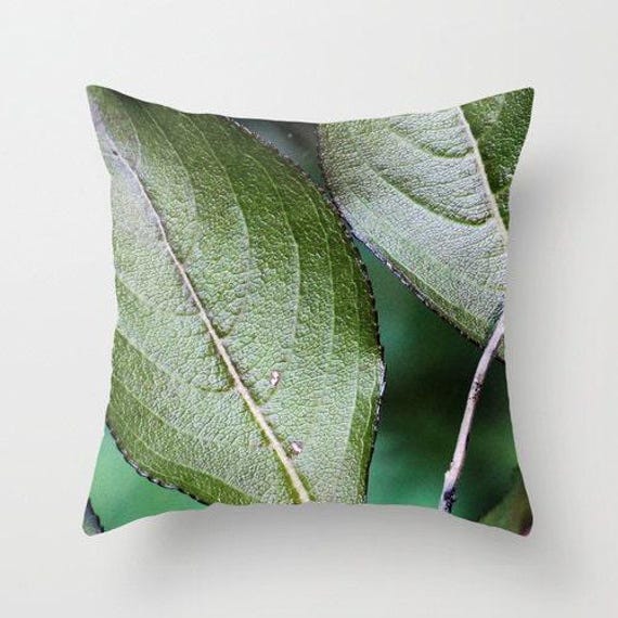 Green Leaves, Pillow Or Cover Home Decoration, Bush, Macro Photo, Green, Botanical Decor, Tropical Leaves, Interior Design - image 1
