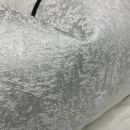Luxury White Piped Cushion Cover, Diana White Pillow Cover, Designer Throw Cover Sofa Bed, - Silver Shimmer /Black Piping - thumbnail 2