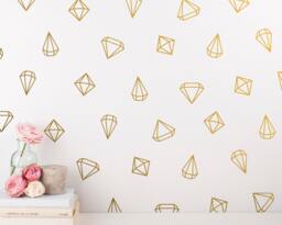 Geometric Wall Decals - 48 Prism Decals, Unique Vinyl Decal Set, Gold & Decor Great For Gifts & More
