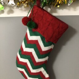 Personalized Large Knitting Monogrammed Christmas Stockings Holidays Decoration Traditional Stockings-Gift Collection Bag Ornament - thumbnail 2
