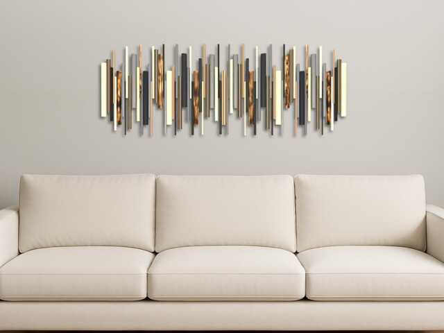 Rustic Wood Wall Art, Copper Decor, Sculpture - image 1