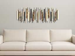 Rustic Wood Wall Art, Copper Decor, Sculpture - thumbnail 1