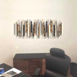Rustic Wood Wall Art, Copper Decor, Sculpture - thumbnail 2