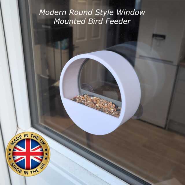 Round Modern Style Glass Window Mounted Bird Feeder Station With Strong Suction Pads - image 1