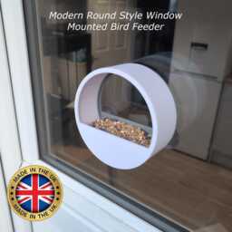 Round Modern Style Glass Window Mounted Bird Feeder Station With Strong Suction Pads