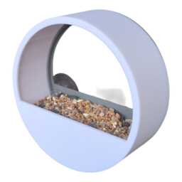 Round Modern Style Glass Window Mounted Bird Feeder Station With Strong Suction Pads - thumbnail 3