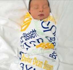 Personalized Baby Name Blanket, Custom Monogrammed Swaddle, Minky Fleece Gift - thumbnail 1