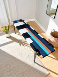 Hand-Woven Entryway Bench Mcm Style End Of Bed & Mudroom Seating - Custom-Made, Multiple Sizes - thumbnail 1