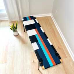 Hand-Woven Entryway Bench Mcm Style End Of Bed & Mudroom Seating - Custom-Made, Multiple Sizes - thumbnail 3