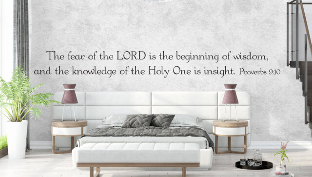 "Vinyl Wall Decal - Proverbs 910 ""The Fear Of The Lord Is Beginning Wisdom, & Knowledge Holy One Insight." - image 1
