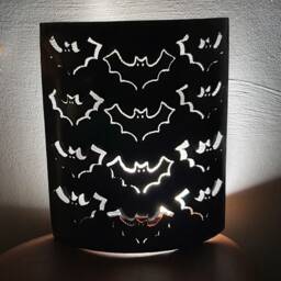 Handcrafted Flying Bats Wall Light Shade, Light Cover, Home Decoration, Lighting, Bats, Metal - thumbnail 3